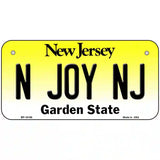 N Joy NJ New Jersey Metal Novelty License Plate 6" x 3" (BP)