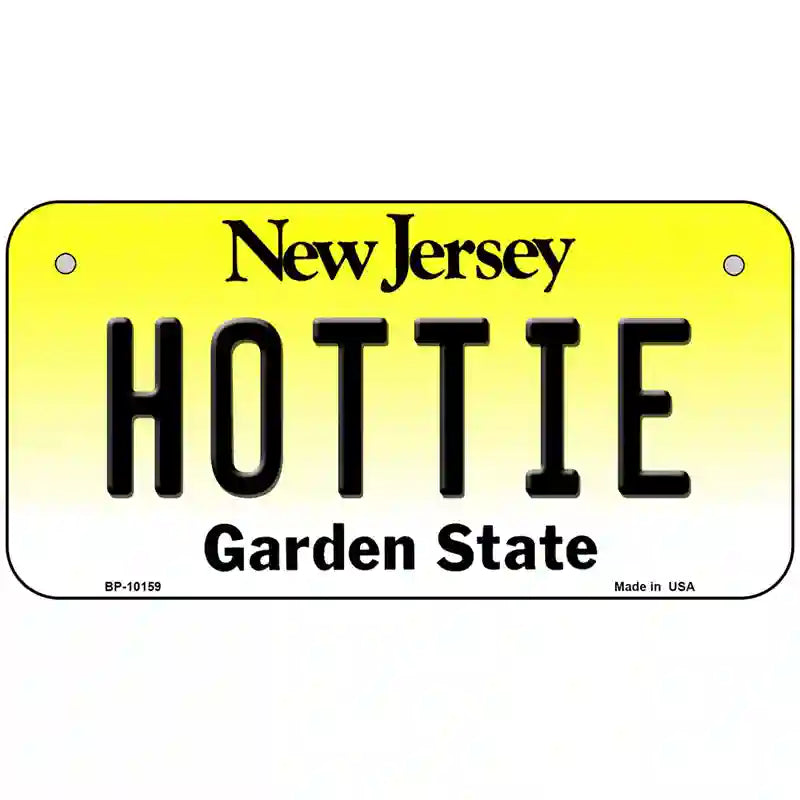 Hottie New Jersey Metal Novelty License Plate 6" x 3" (BP)