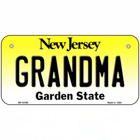 Grandma New Jersey Metal Novelty License Plate 6" x 3" (BP)