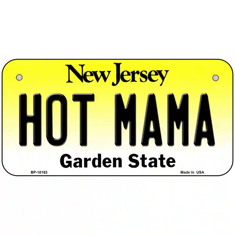 Hot Mama New Jersey Metal Novelty License Plate 6" x 3" (BP)