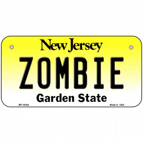 Zombie New Jersey Metal Novelty License Plate 6" x 3" (BP)