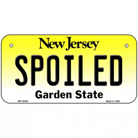 Spoiled New Jersey Metal Novelty License Plate 6" x 3" (BP)