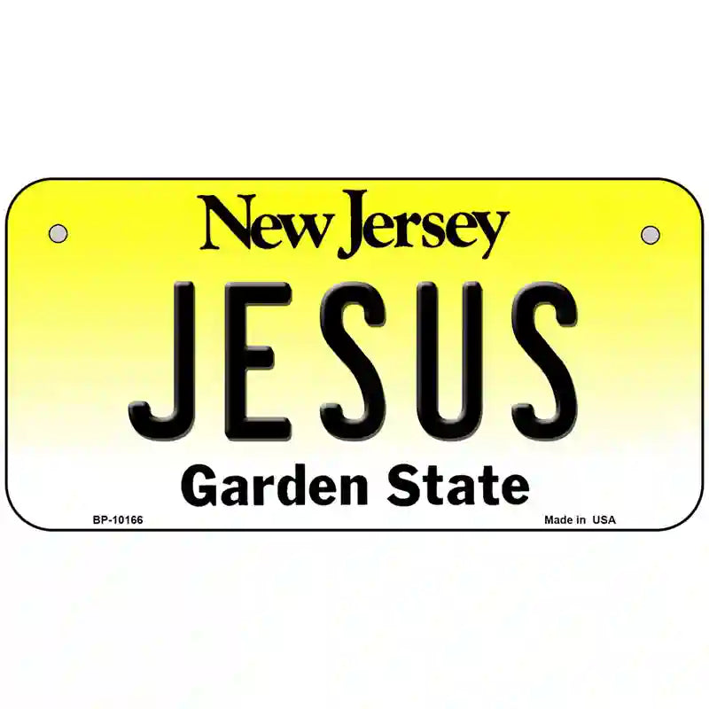 Jesus New Jersey Metal Novelty License Plate 6" x 3" (BP)