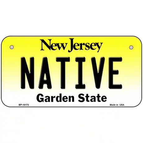 Native New Jersey Metal Novelty License Plate 6" x 3" (BP)