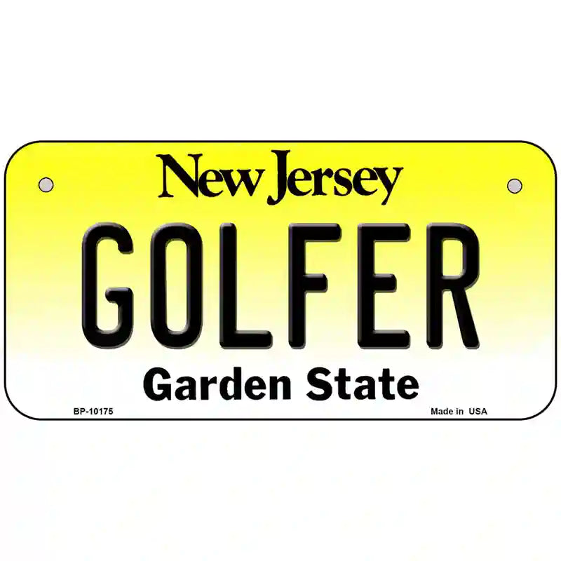 Golfer New Jersey Metal Novelty License Plate 6" x 3" (BP)