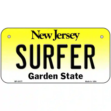 Surfer New Jersey Metal Novelty License Plate 6" x 3" (BP)