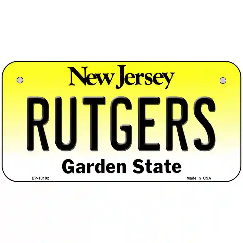 Rutgers New Jersey Metal Novelty License Plate