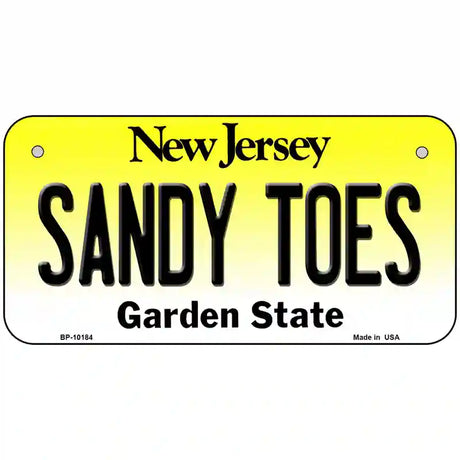 Sandy Toes New Jersey Metal Novelty License Plate 6" x 3" (BP)