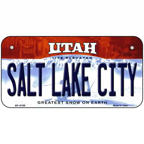 Salt Lake City Utah Metal Novelty License Plate 6" x 3" (BP)