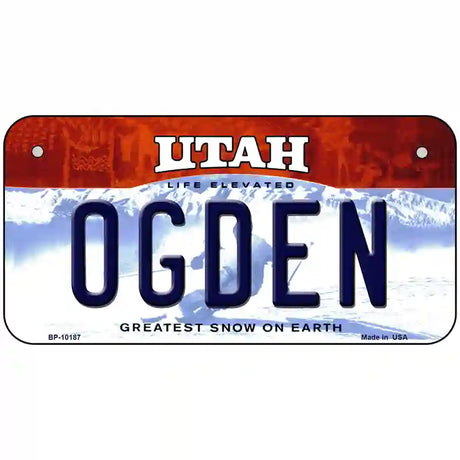 Ogden Utah Metal Novelty License Plate 6" x 3" (BP)