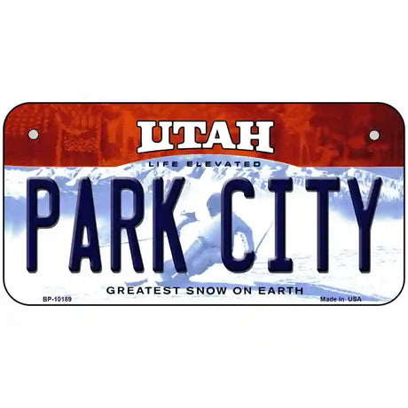 Park City Utah Metal Novelty License Plate 6" x 3" (BP)