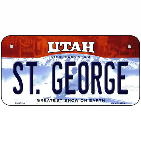 St George Utah Metal Novelty License Plate 6" x 3" (BP)