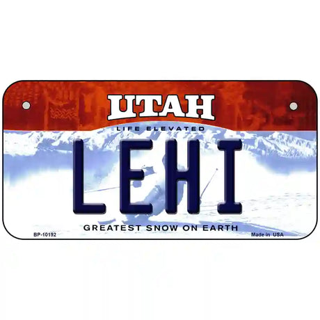 Lehi Utah Metal Novelty License Plate 6" x 3" (BP)