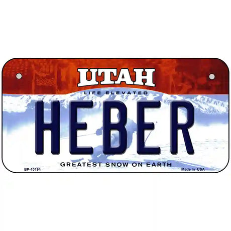 Heber Utah Metal Novelty License Plate 6" x 3" (BP)