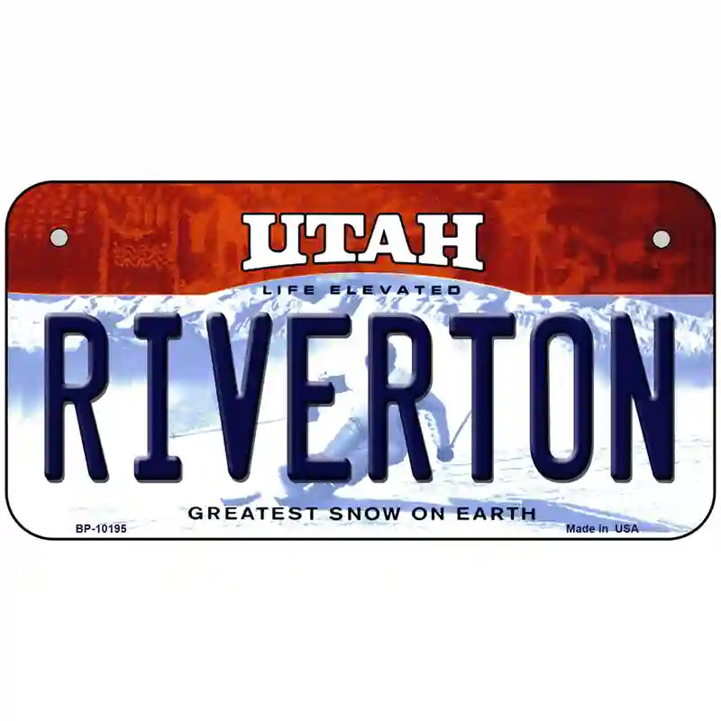 Riverton Utah Metal Novelty License Plate 6" x 3" (BP)