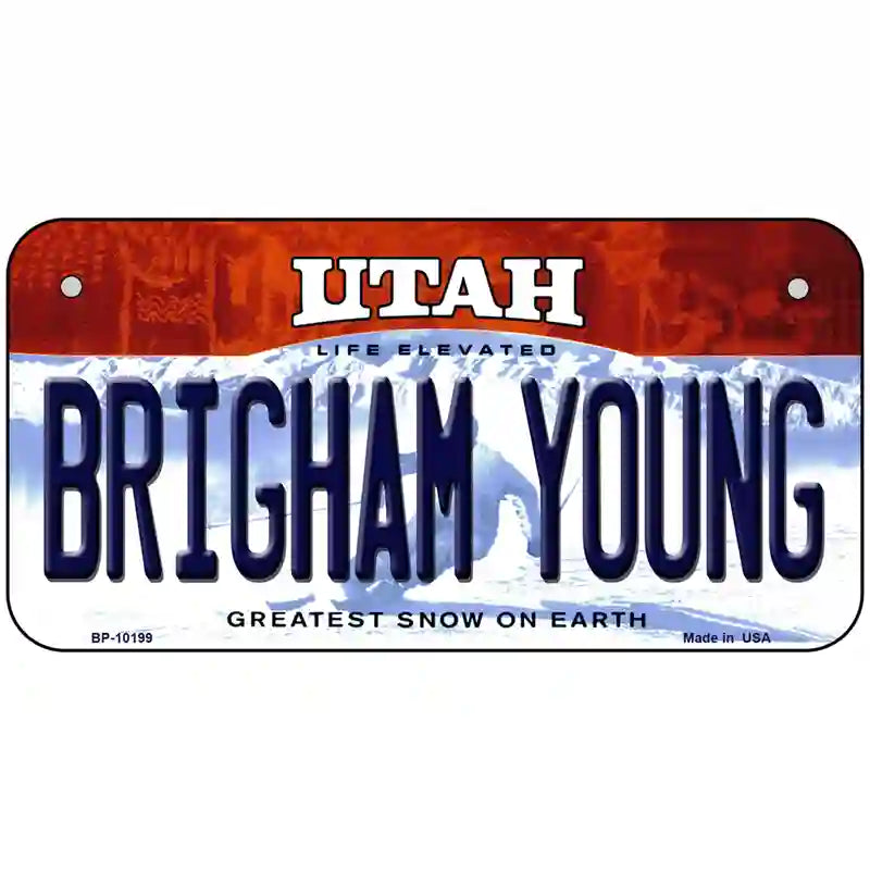 Brigham Young Utah Metal Novelty License Plate 6" x 3" (BP)