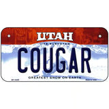 Cougar Utah Metal Novelty License Plate 6" x 3" (BP)