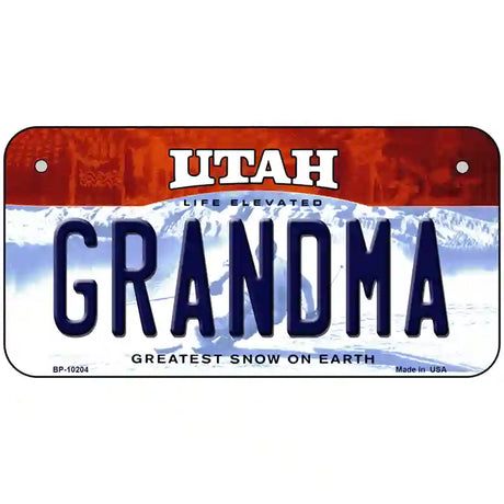 Grandma Utah Metal Novelty License Plate 6" x 3" (BP)