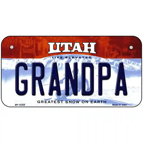 Grandpa Utah Metal Novelty License Plate 6" x 3" (BP)