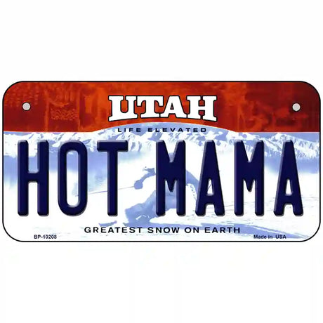 Hot Mama Utah Metal Novelty License Plate 6" x 3" (BP)