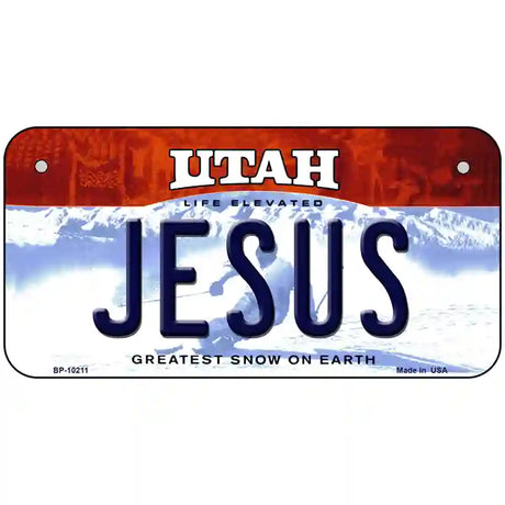 Jesus Utah Metal Novelty License Plate 6" x 3" (BP)