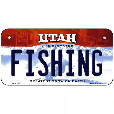 Fishing Utah Metal Novelty License Plate 6" x 3" (BP)