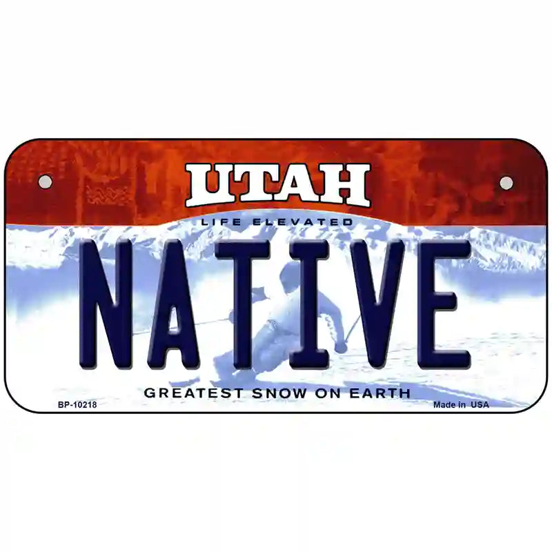 Native Utah Metal Novelty License Plate 6" x 3" (BP)