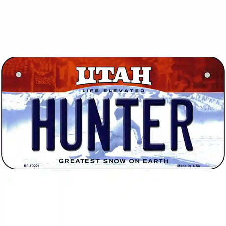 Hunter Utah Metal Novelty License Plate 6" x 3" (BP)