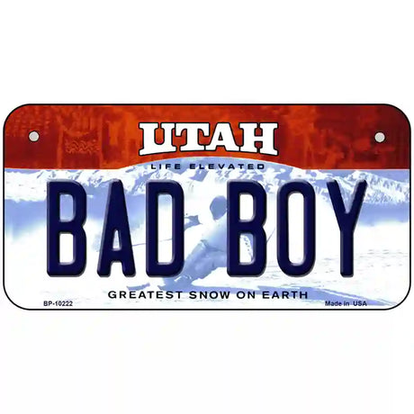 Bad Boy Utah Metal Novelty License Plate 6" x 3" (BP)