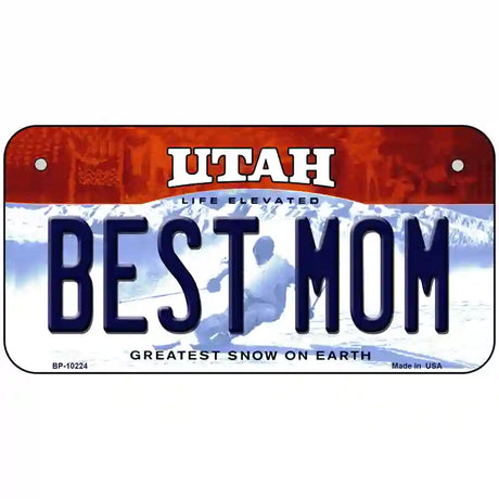 Best Mom Utah Metal Novelty License Plate 6" x 3" (BP)