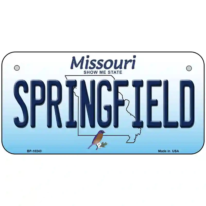 Springfield Missouri Metal Novelty License Plate 6" x 3" (BP)