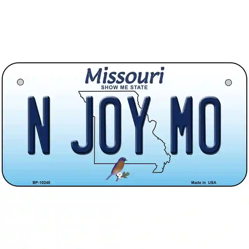 N Joy MO Missouri Metal Novelty License Plate 6" x 3" (BP)