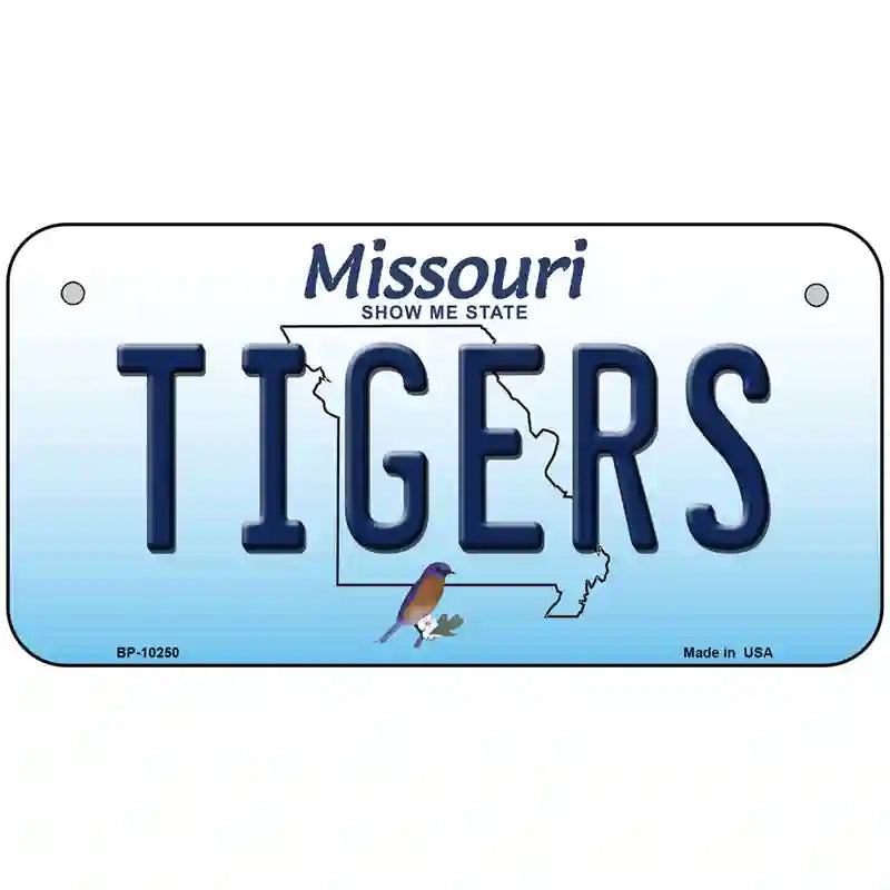 Tigers Missouri Metal Novelty License Plate 6" x 3" (BP)