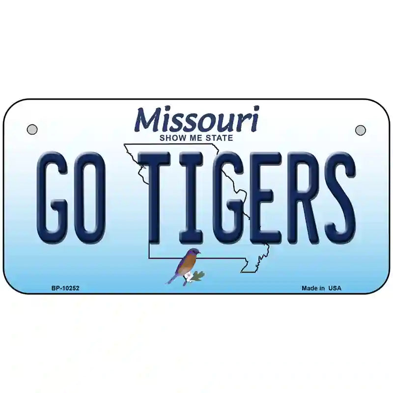 Go Tigers Missouri Metal Novelty License Plate 6" x 3" (BP)