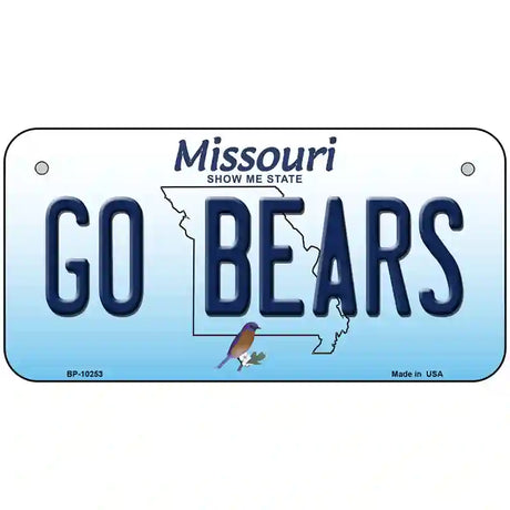 Go Bears Missouri Metal Novelty License Plate 6" x 3" (BP)