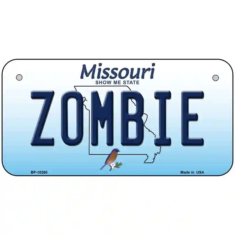 Zombie Missouri Metal Novelty License Plate 6" x 3" (BP)