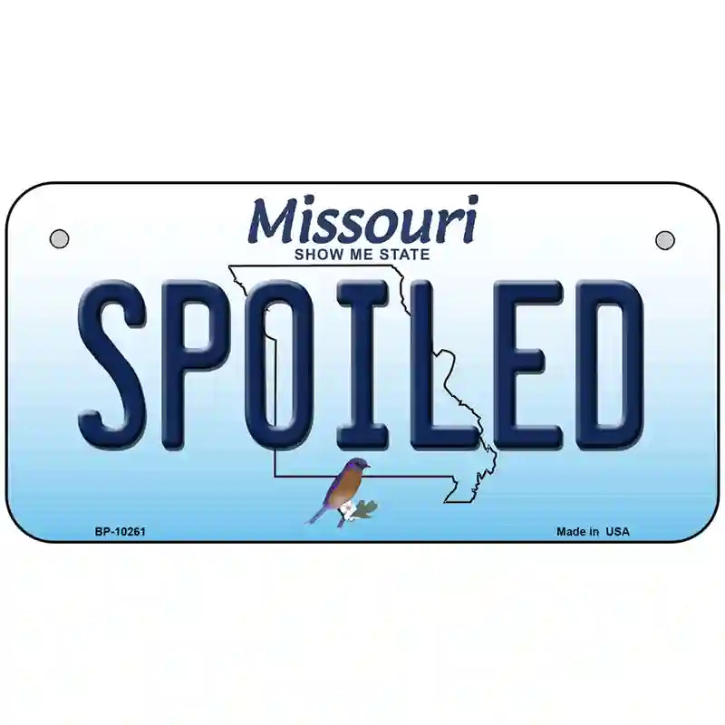 Spoiled Missouri Metal Novelty License Plate 6" x 3" (BP)