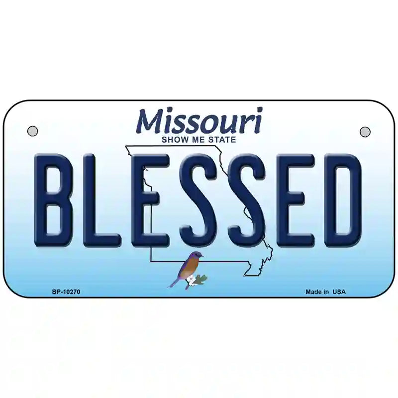 Blessed Missouri Metal Novelty License Plate 6" x 3" (BP)