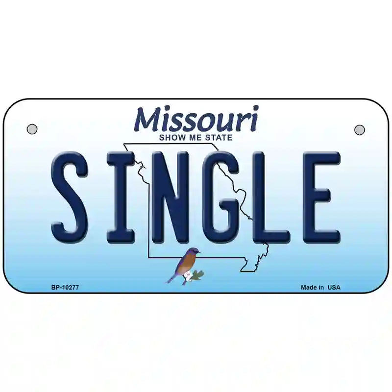 Single Missouri Metal Novelty License Plate 6" x 3" (BP)