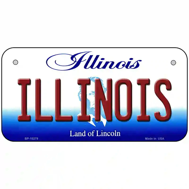 Illinois Metal Novelty License Plate 6" x 3" (BP)