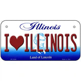 I Love Illinois Metal Novelty License Plate 6" x 3" (BP)