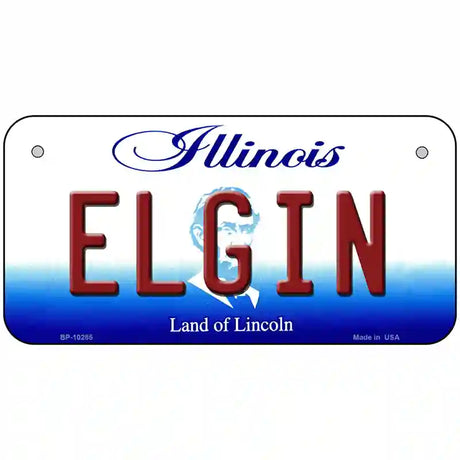 Elgin Illinois Metal Novelty License Plate 6" x 3" (BP)