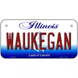 Waukegan Illinois Metal Novelty License Plate 6" x 3" (BP)