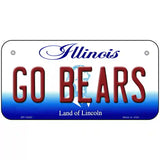 Go Bears Illinois Metal Novelty License Plate 6" x 3" (BP)