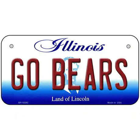 Go Bears Illinois Metal Novelty License Plate 6" x 3" (BP)