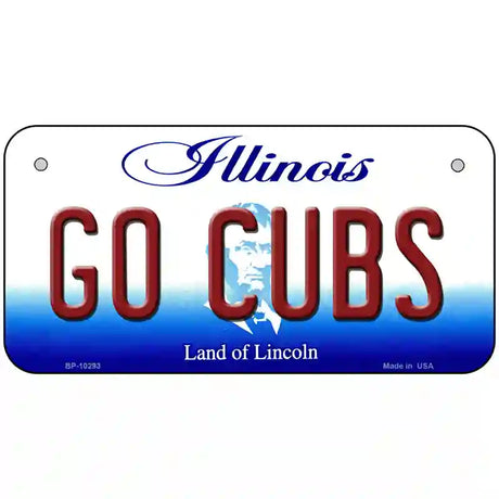 Go Cubs Illinois Metal Novelty License Plate 6" x 3" (BP)