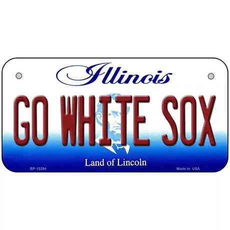 Go White Sox Illinois Metal Novelty License Plate 6" x 3" (BP)