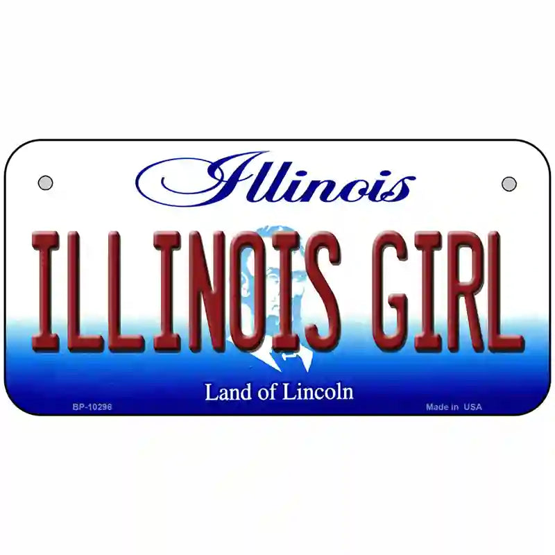 Illinois Girl Illinois Metal Novelty License Plate 6" x 3" (BP)