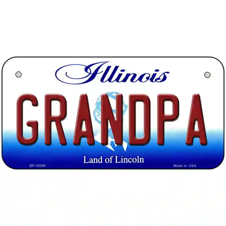 Grandpa Illinois Metal Novelty License Plate 6" x 3" (BP)