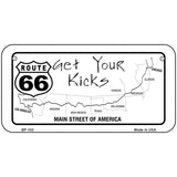 US Route 66 Map Novelty Metal License Plate 6" x 3" (BP)